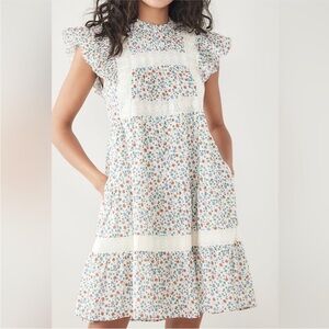 Sea New York Bubbie Ditsy Short Sleeve Tiered Tunic Dress Size 00